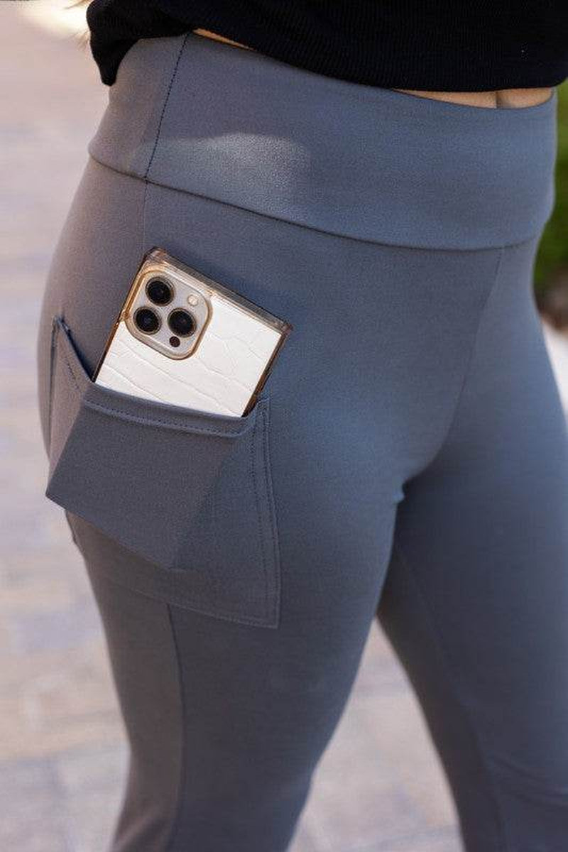 Cassie Everyday Bootcut Leggings – Charcoal