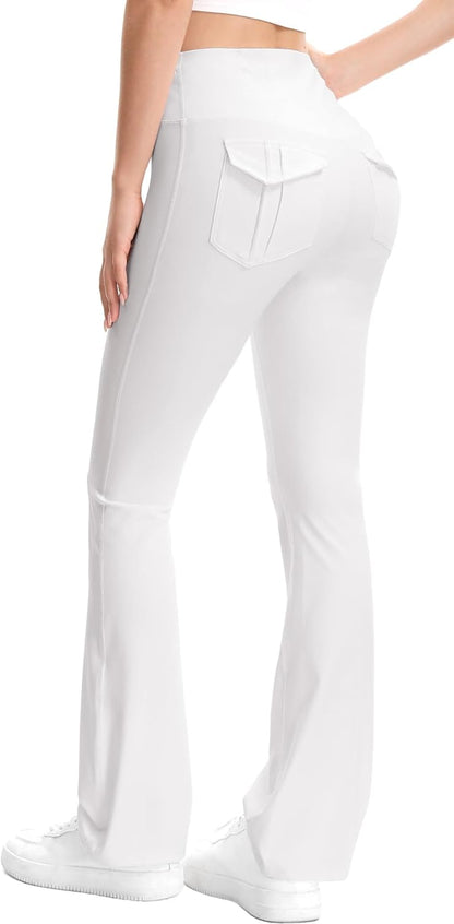 Flex & Grace MotionFlow Flare Leggings | High-Waisted Yoga Pants with Pockets