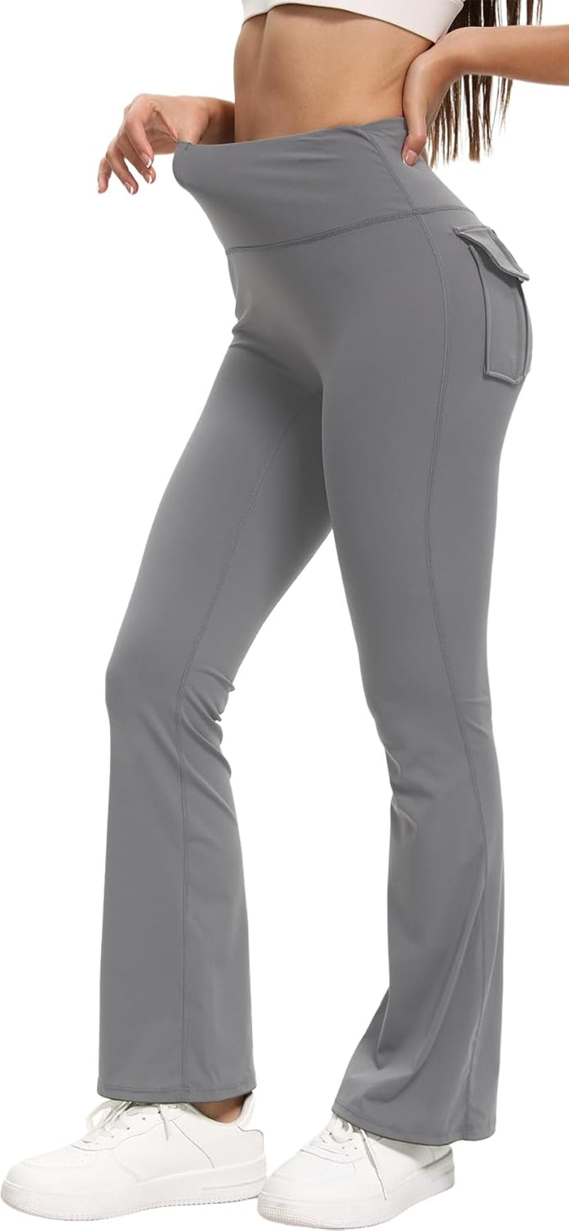 Flex & Grace MotionFlow Flare Leggings | High-Waisted Yoga Pants with Pockets
