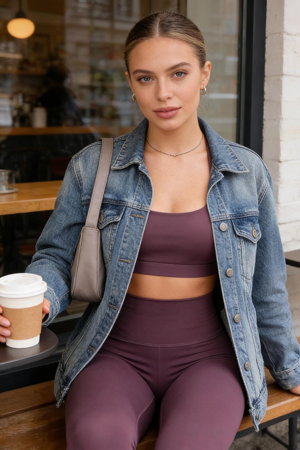 Flex & Grace MotionFlow Seamless Workout Set | High-Waisted Leggings & Cross-Back Sports Bra
