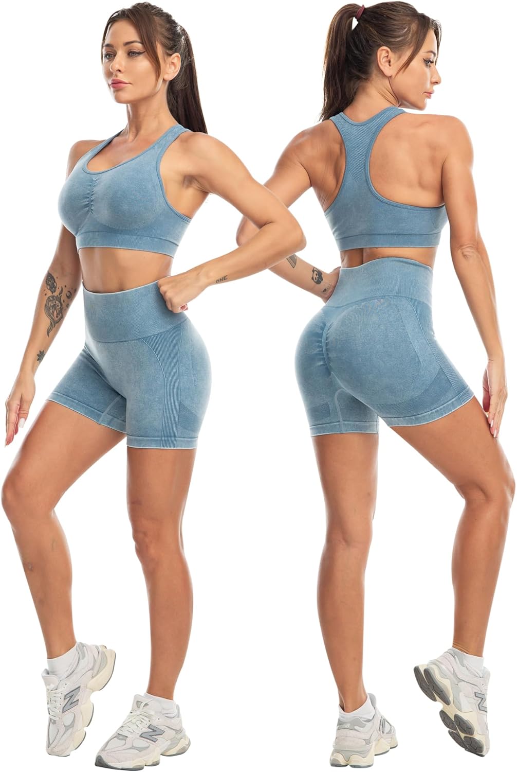 Flex & Grace SculptFit 3-Piece Activewear Set | Sports Bra, Shorts & Leggings