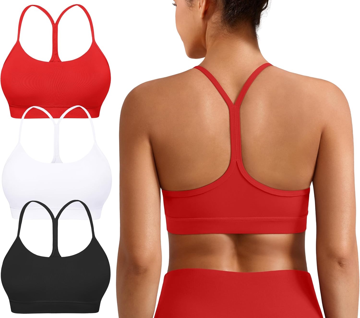 Flex & Grace Y-Back Yoga Sports Bra – Lightweight Low-Impact Support