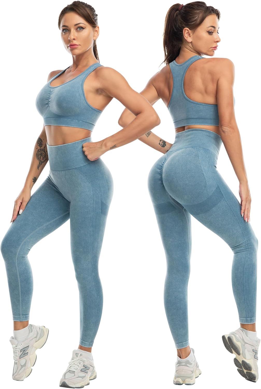 Flex & Grace SculptFit 3-Piece Activewear Set | Sports Bra, Shorts & Leggings