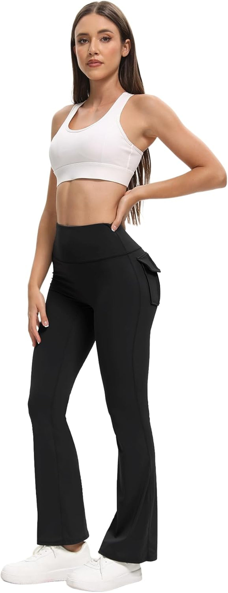 Flex & Grace MotionFlow Flare Leggings | High-Waisted Yoga Pants with Pockets