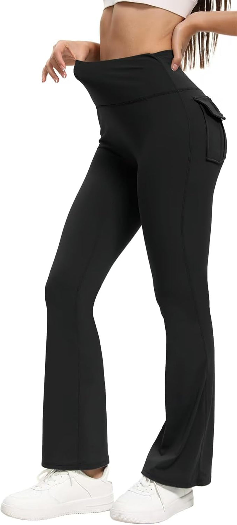 Flex & Grace MotionFlow Flare Leggings | High-Waisted Yoga Pants with Pockets