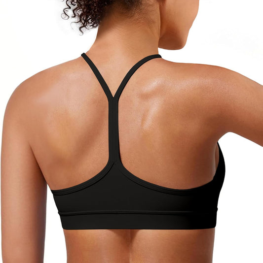 Flex & Grace Y-Back Yoga Sports Bra – Lightweight Low-Impact Support